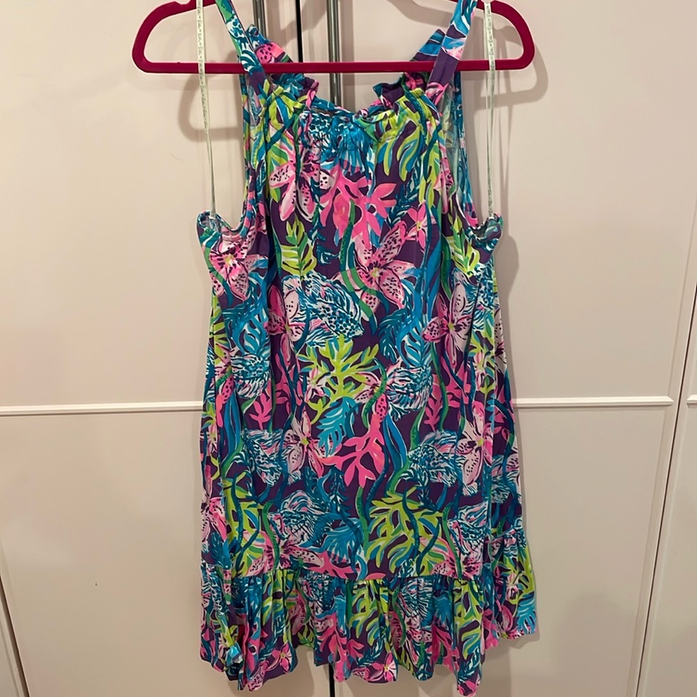 Lilly Pulitzer Halter Dress Ruffle Hem XL